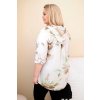 Dámská blůza Plus Size z viskózy s kapucí a květinovým vzorem béžová (Velikost universal, Barva Béžová)