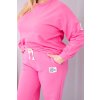 Dámská bavlněná plussize souprava růžová (Velikost universal, Barva Růžová)