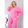 Dámská bavlněná plussize souprava růžová (Velikost universal, Barva Růžová)