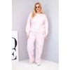 Dámská bavlněná plussize souprava cukrová růžová (Velikost universal, Barva Bonbónová růžová)