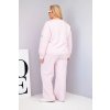 Dámská bavlněná plussize souprava cukrová růžová (Velikost universal, Barva Bonbónová růžová)