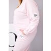 Dámská bavlněná plussize souprava cukrová růžová (Velikost universal, Barva Bonbónová růžová)