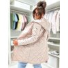 Dámská béžová jarní parka STAYHERE s kapucí, prošíváním a zapínáním na zip.