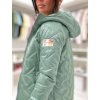 Dámská zelená jarní parka STAYHERE s kapucí, prošíváním a zapínáním na zip.