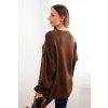 Dámský svetr s příměsí mohéru a vlny volného střihu hnědý (Velikost universal, Barva Hnědá)
