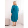 Dámské bavlněné Plussize šaty s kapsami petrolej (Velikost universal, Barva Námořní)