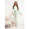 Máslová souprava z viskózy s mikinou a kalhotami mint (Velikost universal, Barva Mátový)