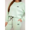 Máslová souprava z viskózy s mikinou a kalhotami mint (Velikost universal, Barva Mátový)