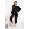 Máslová souprava z viskózy s mikinou a kalhotami černý (Velikost universal, Barva Černá)