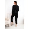 Máslová souprava z viskózy s mikinou a kalhotami černý (Velikost universal, Barva Černá)