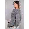 Dámský svetr s příměsí mohéru a vlny volného střihu šedý (Velikost universal, Barva Grey)