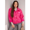 Dámská jarní prošívaná bunda s květinovým vzorem fuchsie (Velikost universal, Barva Fuchsie)