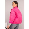 Dámská jarní prošívaná bunda s květinovým vzorem fuchsie (Velikost universal, Barva Fuchsie)
