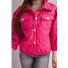 Dámská jarní prošívaná bunda s květinovým vzorem fuchsie (Velikost universal, Barva Fuchsie)