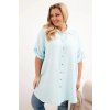 Dámská košile Plus Size z viskózy s delší zadní částí světle mátová (Velikost universal, Barva Světle mátová)