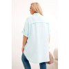 Dámská košile Plus Size z viskózy s delší zadní částí světle mátová (Velikost universal, Barva Světle mátová)