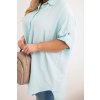 Dámská košile Plus Size z viskózy s delší zadní částí světle mátová (Velikost universal, Barva Světle mátová)