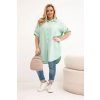 Dámská košile Plus Size z viskózy s delší zadní částí tmavě mátová (Velikost universal, Barva Tmavě mátová)