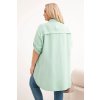 Dámská košile Plus Size z viskózy s delší zadní částí tmavě mátová (Velikost universal, Barva Tmavě mátová)