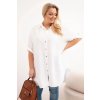 Dámská košile Plus Size z viskózy s delší zadní částí bílá (Velikost universal, Barva Bílá)