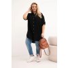 Dámská košile Plus Size z viskózy s delší zadní částí černá (Velikost universal, Barva Černá)