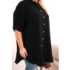 Dámská košile Plus Size z viskózy s delší zadní částí černá (Velikost universal, Barva Černá)