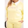 Máslová souprava Plus Size s širokými nohavicemi a límečkem žlutá (Velikost universal, Barva Žlutý)