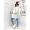 Delší prošívaná bunda bez límečku bílá