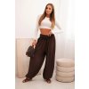 Dámské harémové kalhoty hnědé (Velikost universal, Barva Hnědá)