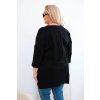 Dámská blůza Plus Size s delším zadním dílem a dlouhým rukávem černá (Velikost universal, Barva Černá)