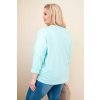 Dámská bavlněná blůza Plus Size s výstřihem do V mátová (Velikost universal, Barva Mátový)