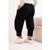 Dámské kalhoty Plus Size s nízkým sedem a gumou v pase černé (Velikost universal, Barva Černá)