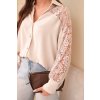 Dámská košile s krajkovými rukávy a límečkem béžová (Velikost universal, Barva Béžová)