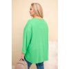 Dámská blůza Plus Size s kapsou a ohrnovacími rukávy z bavlny světle zelená (Velikost universal, Barva Světle zelená)