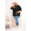 Dámská mikina Plus Size s kapucí a potiskem černá (Velikost universal, Barva Černá)