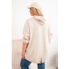 Dámská mikina Plus Size s kapucí a potiskem béžová (Velikost universal, Barva Béžová)