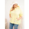Dámská mikina Plus Size s kapucí a potiskem žlutá (Velikost universal, Barva Žlutý)