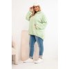 Dámská mikina Plus Size s kapucí a potiskem mátová (Velikost universal, Barva Mátový)
