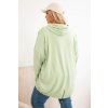 Dámská mikina Plus Size s kapucí a potiskem mátová (Velikost universal, Barva Mátový)