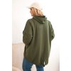 Dámská mikina Plus Size s kapucí a potiskem khaki (Velikost universal, Barva Khaki)