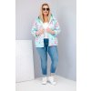 Dámská jarní prošívaná bunda Plus Size s kapucí a květinovým vzorem mátová (Velikost universal, Barva Mátový)