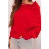 Dámský netopýří svetr červený (Velikost universal, Barva Červená)