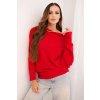 Dámský netopýří svetr červený (Velikost universal, Barva Červená)