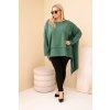 Dámská tunika Plus Size z bavlny s asymetrickým spodním lemem tmavě zelená (Velikost universal, Barva Tmavě zelená)
