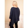 Dámská tunika Plus Size z bavlny s asymetrickým spodním lemem granátová (Velikost universal, Barva Námořnická modř)