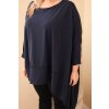 Dámská tunika Plus Size z bavlny s asymetrickým spodním lemem granátová (Velikost universal, Barva Námořnická modř)