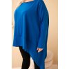 Dámská tunika Plus Size z bavlny s asymetrickým spodním lemem chabrová (Velikost universal, Barva Chrpa)