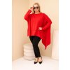 Dámská tunika Plus Size z bavlny s asymetrickým spodním lemem červená (Velikost universal, Barva Červená)