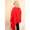Dámská tunika Plus Size z bavlny s asymetrickým spodním lemem červená (Velikost universal, Barva Červená)