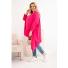 Dámská tunika Plus Size z bavlny s asymetrickým spodním lemem fuchsie (Velikost universal, Barva Fuchsie)